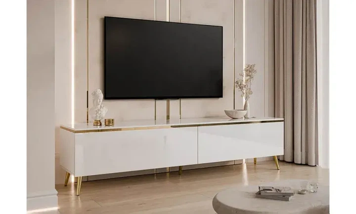 Тумба под телевизор Frisco Моника 1800х400х495 мм Глянец/Золото (42934-LUK2041) - изображение 3