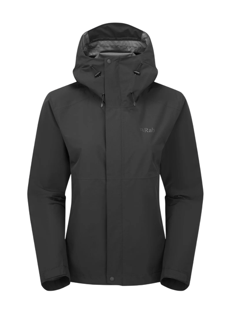 Куртка женская Rab Downpour Jacket Women 10 Чорний - Фото 1 Куртка женская Rab Downpour Jacket Women 10 Чорний - изображение 1