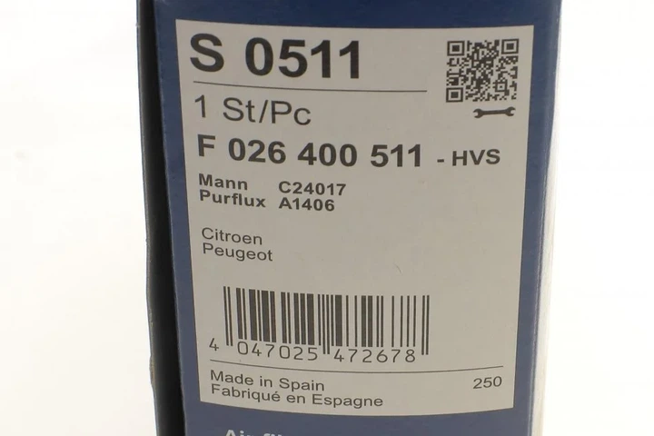 Повітряний фільтр BOSCH F 026 400 511 Peugeot 5008, 3008, Partner, 508, 308, 2008, 208; Citroen DS5, DS3, C4, C3, DS4, Berlingo; Opel Grandland X, Crossland X SU001A3798, 9802348680, 3639671 - изображение 5
