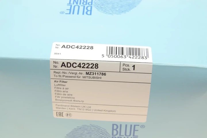 Повітряний фільтр BLUE PRINT ADC42228 Mitsubishi L200, Pajero MD620563, MR323949, MZ311786 - Фото 5 Повітряний фільтр BLUE PRINT ADC42228 Mitsubishi L200, Pajero MD620563, MR323949, MZ311786 - зображення 5