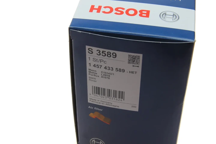 Повітряний фільтр BOSCH 1 457 433 589 BMW 5 Series, 3 Series, X5, 7 Series, X3, X6; Land Rover Range Rover 13712247444, PHE000040 - зображення 6