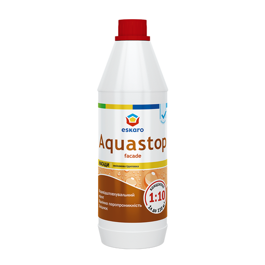 Фасадный грунт ESKARO Aquastop Facade (1:10) 1л - Фото 1 Фасадный грунт ESKARO Aquastop Facade (1:10) 1л - изображение 1