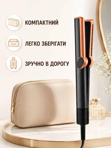 Фен-стайлер чорний 1000 W з LED-дисплеєм для випрямлення та сушіння вологого і сухого волосся (49676042) - зображення 4