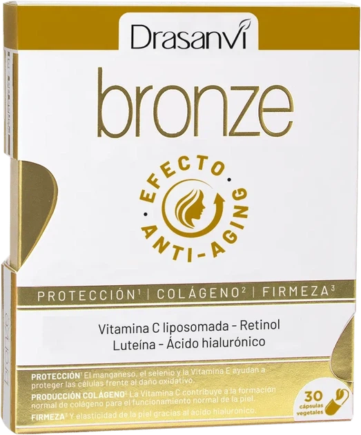 Suplement przeciwstarzeniowy Drasanvi BRONZE Anti-aging 30 kapsułek (8436601106322) - Zdjęcie 1 Suplement przeciwstarzeniowy Drasanvi BRONZE Anti-aging 30 kapsułek (8436601106322) - obraz 1