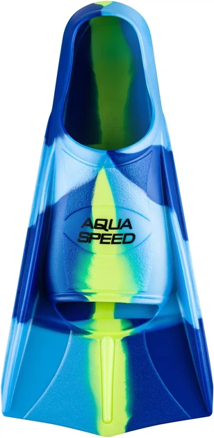 Ласты Aqua Speed силиконовые 33-34 синие голубые желтые - изображение 2