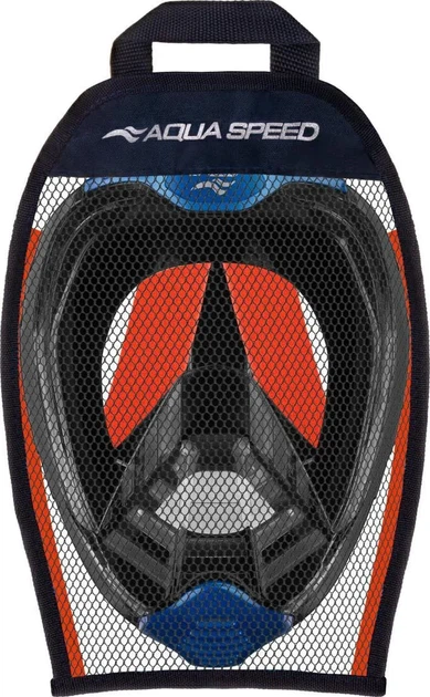 Повнолицьова маска AQUA SPEED силікон S/M синій червоний - зображення 6