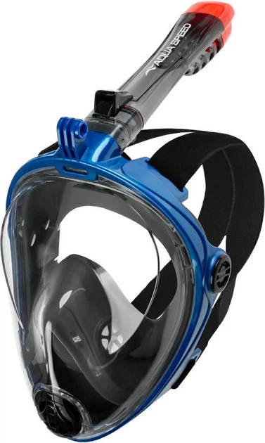 Повнолицьова маска Aqua Speed силікон L/XL чорна синя - Фото 1 Повнолицьова маска Aqua Speed силікон L/XL чорна синя - зображення 1