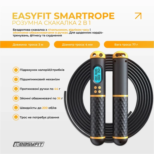 Умная скакалка ProDobro 3 м с утяжелителем беспроводная - изображение 2