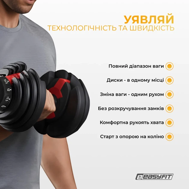 Гантель наборная ProDobro сталь 1,5-16 кг черная - изображение 3
