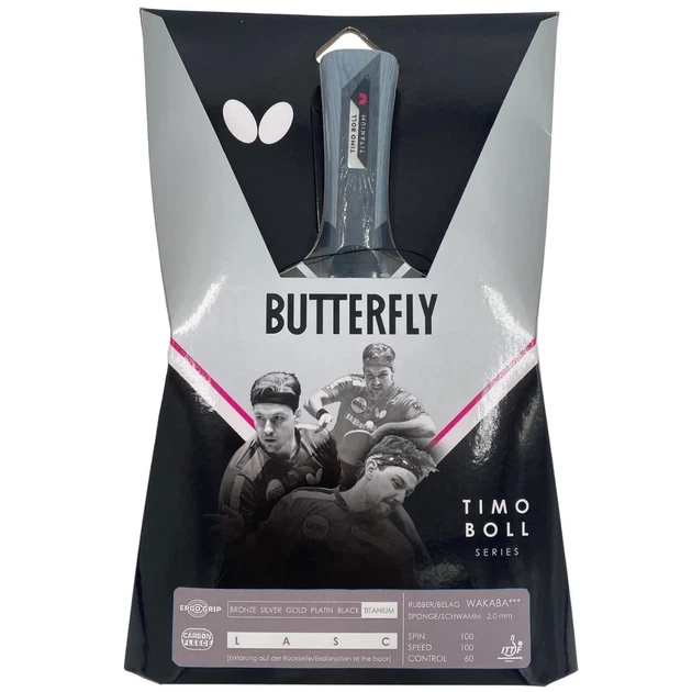 Ракетка для настільного тенісу Butterfly карбон 165 г 2 мм - Фото 1 Ракетка для настільного тенісу Butterfly карбон 165 г 2 мм - зображення 1