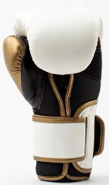 Боксерские перчатки Everlast полиуретан 12 унций белый золотой - изображение 5