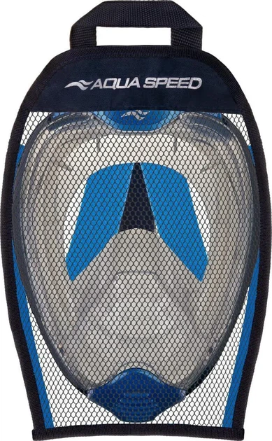Повнолицьова маска AQUA SPEED силікон S/M синя - Фото 6 Повнолицьова маска AQUA SPEED силікон S/M синя - зображення 6