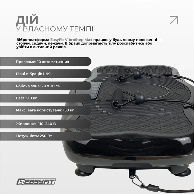 Виброплатформа ProDobro ABS-пластик 76,5х43х15 см Черная - изображение 3