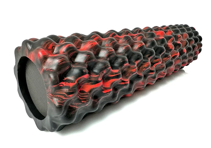 Массажный ролик EasyFit EVA 45 см Черный-красный - изображение 3