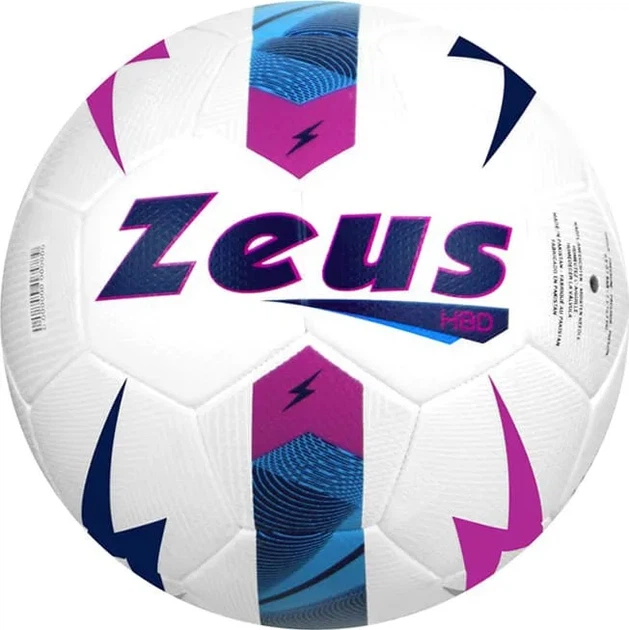 Футбольный мяч Zeus 100% полиуретан 4 белый фиолетовый - Фото 1 Футбольный мяч Zeus 100% полиуретан 4 белый фиолетовый - изображение 1