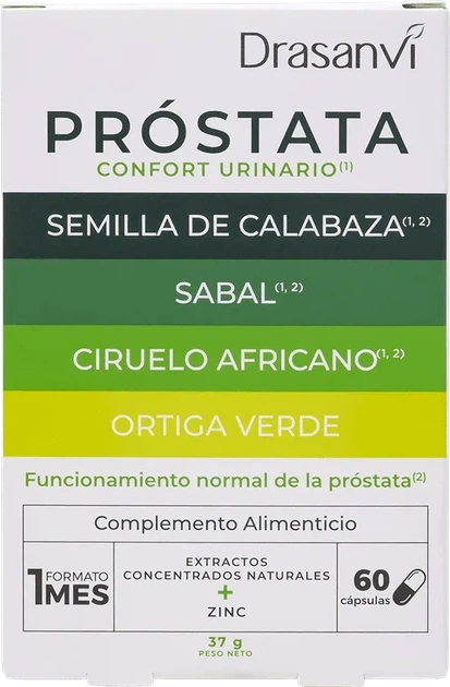 Suplement na prostatę Drasanvi PROSTATA 60 kapsułek (8436601108364) - Zdjęcie 1 Suplement na prostatę Drasanvi PROSTATA 60 kapsułek (8436601108364) - obraz 1