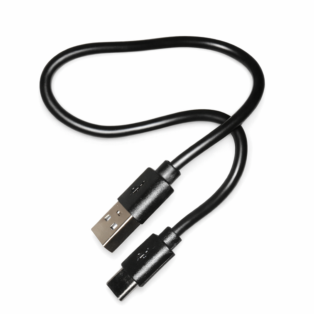 Кабель USB - Type-C 30 см Короткий для павербанка и смартфона 2A Черный (с передачей данных) - изображение 2