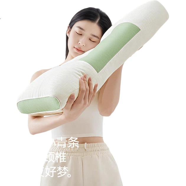 Подушка JD Original Xiaoqingrou Fiber для шеи антибактериальная жаккардовая, 64x38x12см - Фото 1 Подушка JD Original Xiaoqingrou Fiber для шеи антибактериальная жаккардовая, 64x38x12см - изображение 1
