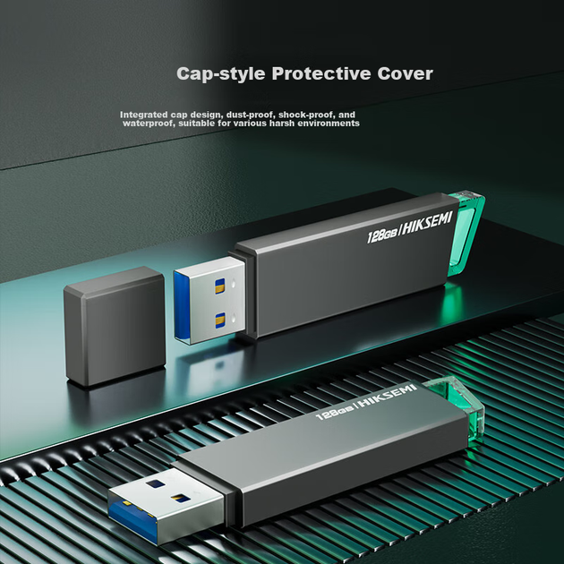 Флеш-накопичувач HIKVISION 128 ГБ USB 3.2 R33 з індикатором роботи, швидкість читання 130 МБ/с, високошвидкісний портативний USB-накопичувач, сумісний з комп'ютерами Huawei для бізнесу, офісу та загального використання - зображення 8