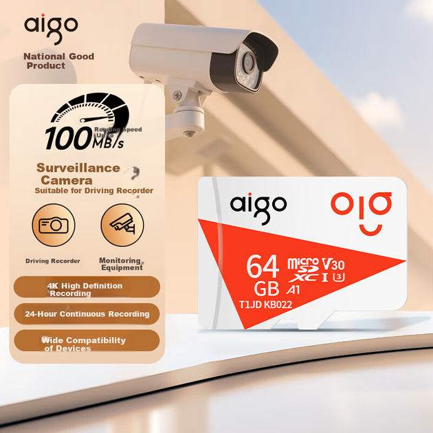 Карта памяти Aigo microSDXC 64GB UHS-I U3 V30 A1 (T1JD) - Фото 2 Карта памяти Aigo microSDXC 64GB UHS-I U3 V30 A1 (T1JD) - изображение 2