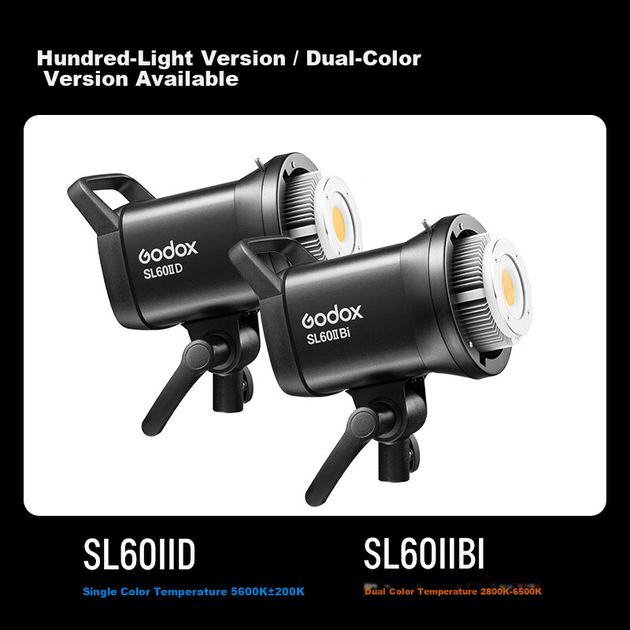 Godox SL60II BI Bicolor Пряма трансляція Заповнююче світло Фотографія Безперервне світло Сонячне світло Студійна зйомка Фотосвітло Дитячий одяг Фотопрожектор Ведуче світло для прямої трансляції - зображення 5