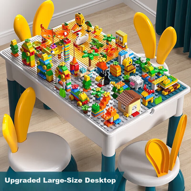 Bluqi LEGO будівельний блок стіл складання дитяча іграшка хлопчики навчальний стіл та стілець набір віком 3-6 років дівчаток іграшка новорічний подарунок - зображення 4