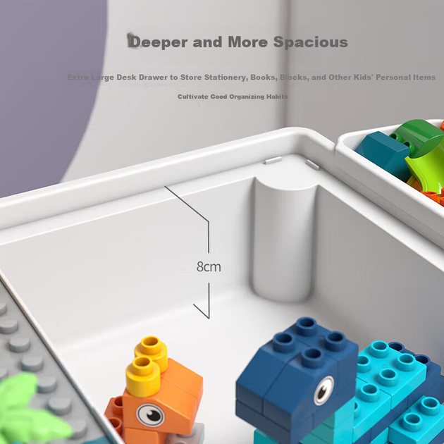 Bluqi LEGO будівельний блок стіл складання дитяча іграшка хлопчики навчальний стіл та стілець набір віком 3-6 років дівчаток іграшка новорічний подарунок - зображення 7