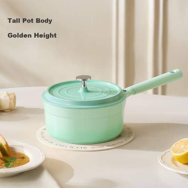JD Original Milk Pot, Маленький горщик для супу для дитячого харчування, Керамічний антипригарний [Titanium Healthy], 20 см, градієнтний жовтий - изображение 7