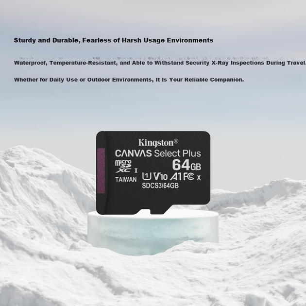 Карта памяти Kingston Canvas Select Plus microSDXC 64GB UHS-I U1 V10 (SDCS3/64GB) - Фото 6 Карта памяти Kingston Canvas Select Plus microSDXC 64GB UHS-I U1 V10 (SDCS3/64GB) - изображение 6