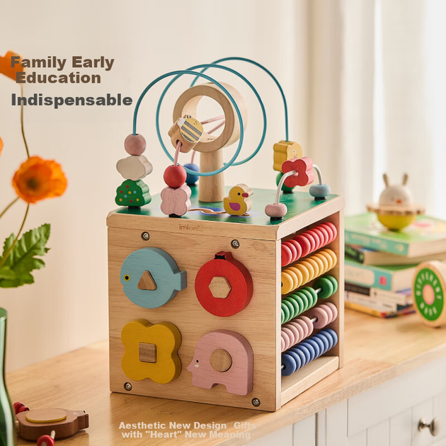 Дитяча іграшка Imikids Baby Hexahedron для бісероплетіння, іграшка раннього розвитку Монтессорі для дітей віком 0-3 років, навчальний багатогранний куб - Фото 6 Дитяча іграшка Imikids Baby Hexahedron для бісероплетіння, іграшка раннього розвитку Монтессорі для дітей віком 0-3 років, навчальний багатогранний куб - изображение 6