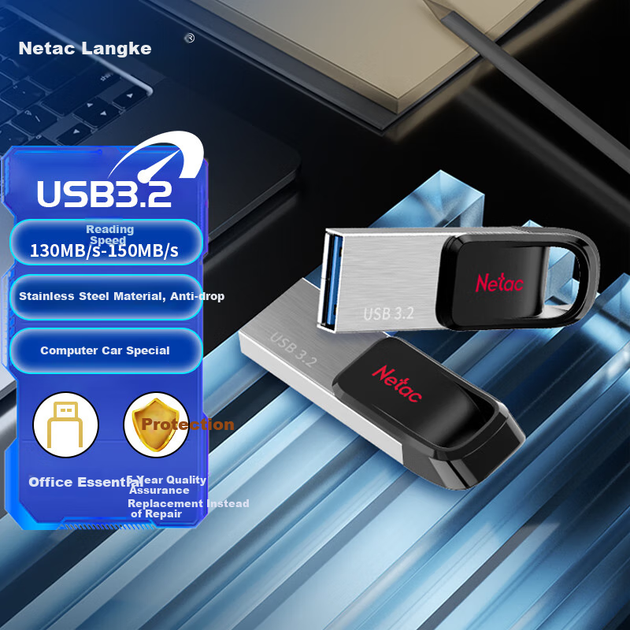 Флеш-накопитель Netac 128 ГБ USB 3.2 UM3 для автомобильной музыки, высокоскоростная передача данных со встроенным программным обеспечением шифрования для безопасного резервного копирования. - изображение 4
