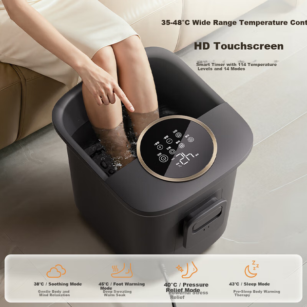 Ванночка для ног Midea с подогревом массажем автоматическая ZL312 Sea Rock Gray - изображение 7