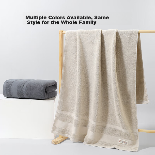 Банное полотенце MUJI, 10-й класс, антибактериальное, утолщенное, 100% чистый хлопок, синьцзянский хлопок, приятное для кожи, без ворса, высокоабсорбирующее, мужское, размер L. - зображення 8