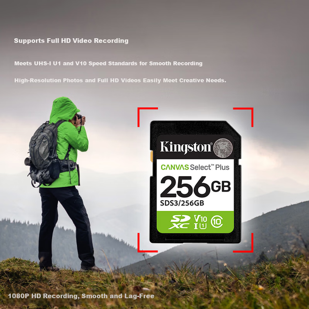 Карта памяти Kingston Canvas Select Plus SDXC 256GB Class 10 UHS-I U1 V10 (SDS3/256GB) - изображение 4
