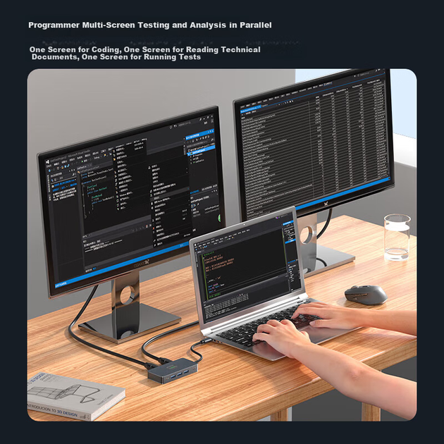 Док-станція Acer Type-C з двома HDMI-роз'ємами, трьома дисплеями, проекційним концентратором 3.0, розгалужувачем PD, зарядкою 100 Вт та подовжувачем 1 м, подарунковий комплект - Фото 8 Док-станція Acer Type-C з двома HDMI-роз'ємами, трьома дисплеями, проекційним концентратором 3.0, розгалужувачем PD, зарядкою 100 Вт та подовжувачем 1 м, подарунковий комплект - изображение 8