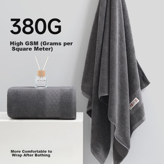 Рушник для ванни MUJI, антибактеріальний, потовщений, 100% чиста бавовна, синьцзянський бавовняний, безпечний для шкіри, без ворсу, високопоглинаючий, великий, для чоловіків - зображення 5
