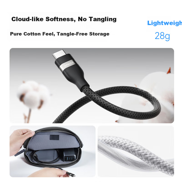 Кабель ANKER Type-C-Type-C 240 Вт для iPhone/Mac/iPad, 0.9 м, черный - изображение 10