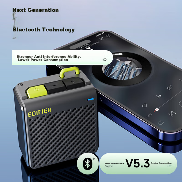 Портативна Bluetooth-колонка EDIFIER M0, міні-колонка для вулиці, вага нетто лише 70 г, наддовгий час роботи від батареї, м'ятно-зелений колір - изображение 9