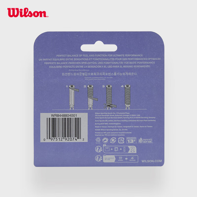 Набір із 3 пов'язок для поту Wilson SLAM Series Tacky Overgrip, фіолетовий, WR8448804001 - зображення 2