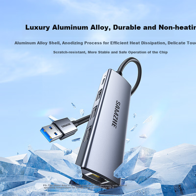 SAMZHE USB 3.0 до Gigabit Ethernet розширення док-станції концентратор спліттер, мережевий кабель для ноутбука RJ45 конвертер розширення робочого столу док-станція HWK1-A - изображение 7