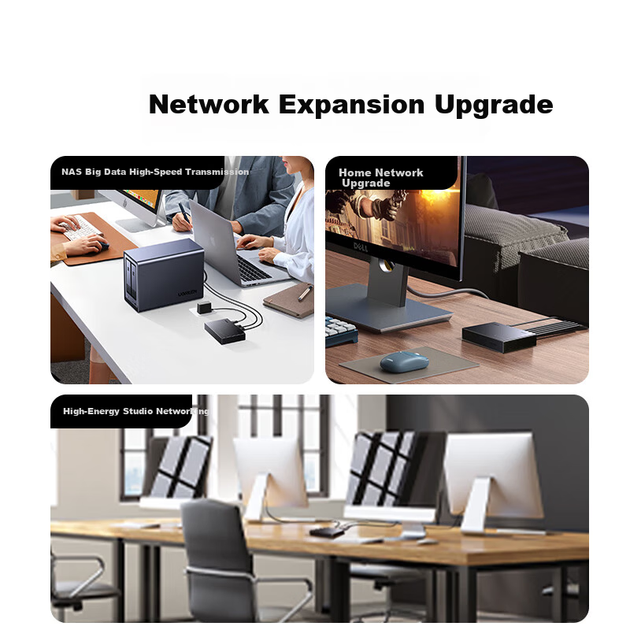 UGREEN 2.5G 5-портовый Ethernet-коммутатор, сетевой разветвитель 1-к-2/4, 4-портовый домашний сетевой концентратор, NAS-модем, совместимый с моделью 55616 - зображення 5