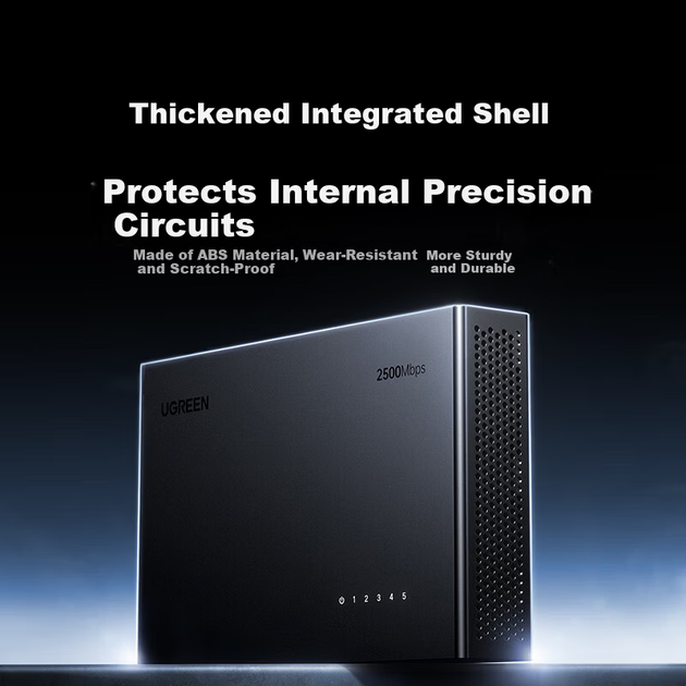 UGREEN 2.5G 5-портовый Ethernet-коммутатор, сетевой разветвитель 1-к-2/4, 4-портовый домашний сетевой концентратор, NAS-модем, совместимый с моделью 55616 - зображення 7