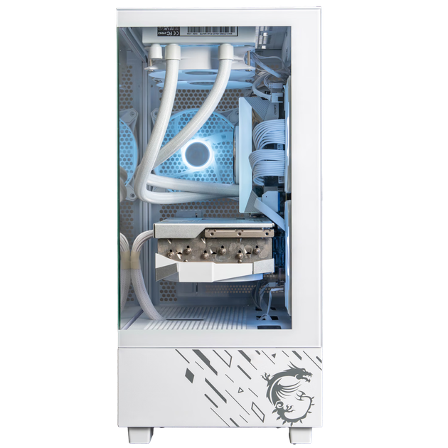 Корпус для игрового компьютера MSI Crystal Tower белого цвета, поддерживает материнские платы ITX (поддержка водяного охлаждения 240 мм / боковая панель из стекла / 7 мест для вентиляторов / панорамный обзор). - изображение 6