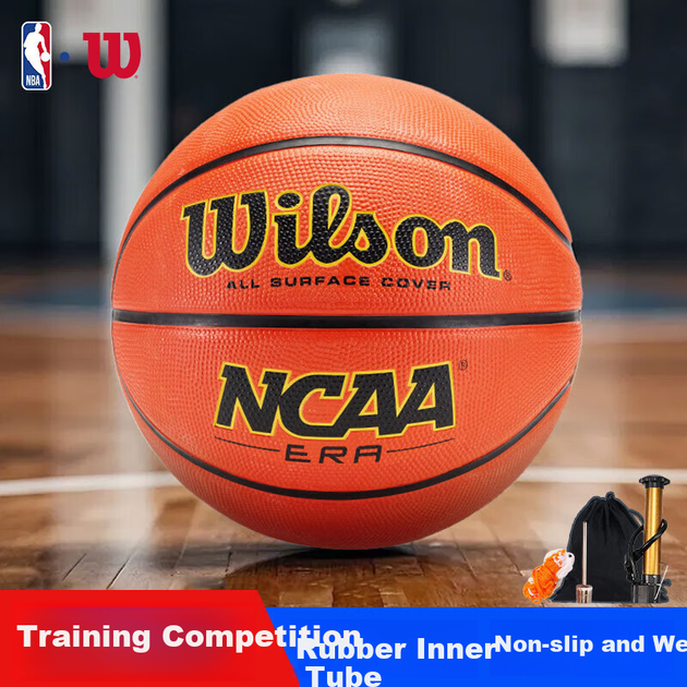 Баскетбольный мяч Wilson NCAA для взрослых, стандартный размер 7, прочный, с резиновым покрытием, для тренировок на открытом воздухе на цементной площадке, артикул 3017201. - изображение 4