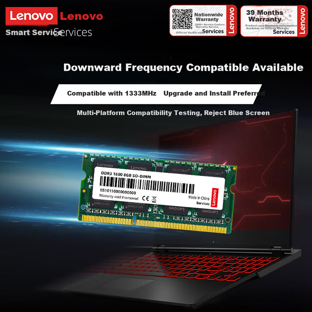 Модуль пам'яті для ноутбука Lenovo 8 ГБ DDR3 1600, стандартна напруга, не сумісний з низькою напругою - изображение 5