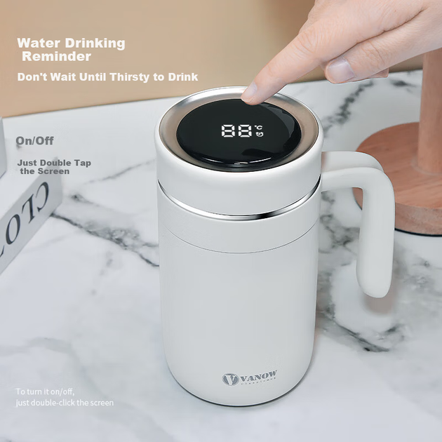 Vanow Kids Smart Insulated Mug Men's 2026 New High-End Office Tea Separation Water Cup Valentine's Day Gift - Фото 4 Vanow Kids Smart Insulated Mug Men's 2026 New High-End Office Tea Separation Water Cup Valentine's Day Gift - изображение 4