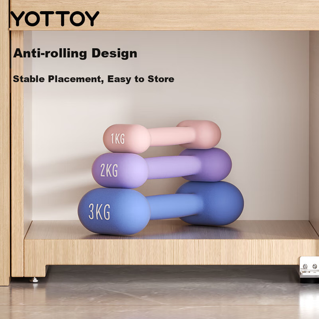 Небольшие пластиковые гантели Yottoy с покрытием для домашнего фитнеса для женщин, пара, для формирования мышц, кораллово-розовые, 1 кг. - Фото 8 Небольшие пластиковые гантели Yottoy с покрытием для домашнего фитнеса для женщин, пара, для формирования мышц, кораллово-розовые, 1 кг. - изображение 8