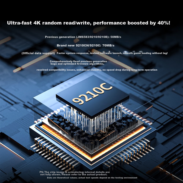 Корпус для зовнішнього жорсткого диска M.2 NVMe від JEYI, інтерфейс Type-C 3.2, корпус з алюмінієвого сплаву для ноутбука. - зображення 4