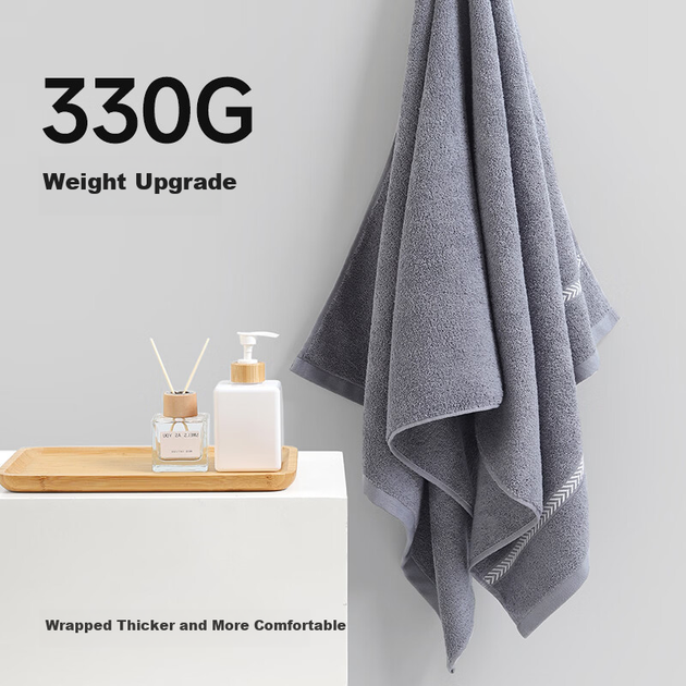 Банний рушник MUJI, 10-й клас антибактеріальної якості, потовщений, 100% чиста бавовна, приємний для шкіри, не залишає ворсу, високо вбираючий, для чоловіків та пар, великий. - зображення 5