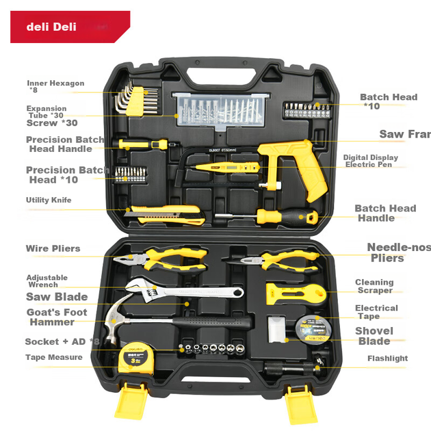 Набір інструментів Deli Home Tool Box 110 предметів, для дому - зображення 5